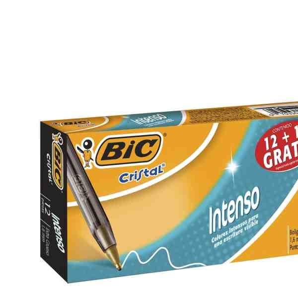 BOLIGRAFO CRISTAL INTENSO BIC 1.6MM NEGRO CJ.C12 BOL.18